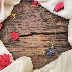 Vriksham Elegant Butterfly Pendant Invisible Chain-Blue-G20591