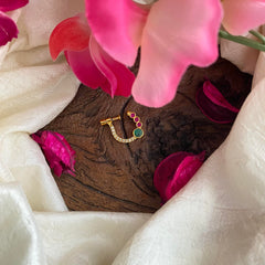 Elegant Red White Green AD Stone Nath / Nose pin-G13807