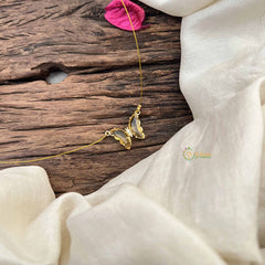 Vriksham Elegant Butterfly Pendant Invisible Chain-Yellow-G20592