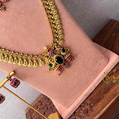 Vriksham Traditional Lakshmi Coin & Peacock Temple  Kundan Jadau Bridal Set-J4222