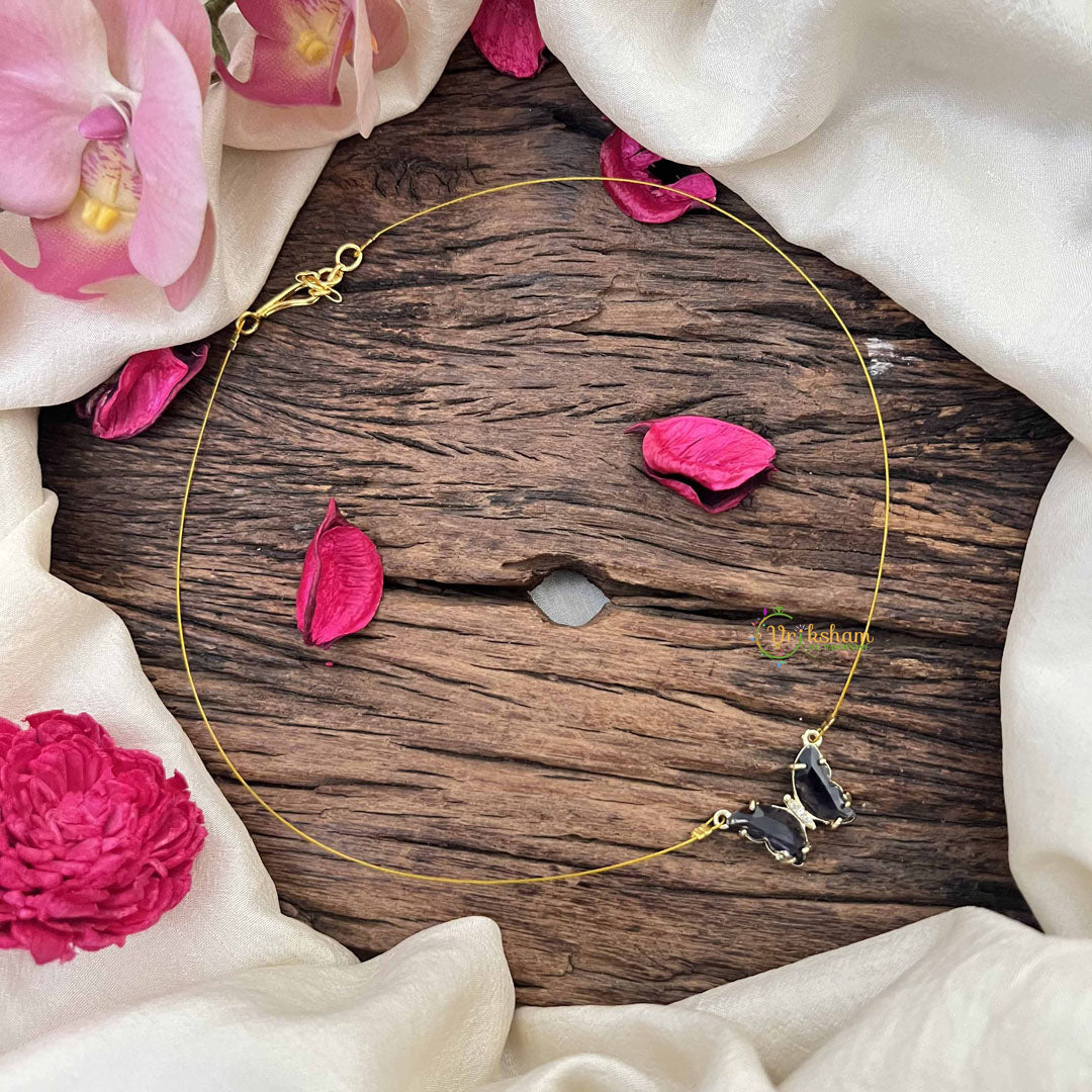 Vriksham Elegant Butterfly Pendant Invisible Chain-Purple-G20593