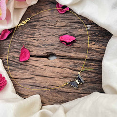 Vriksham Elegant Butterfly Pendant Invisible Chain-Purple-G20593