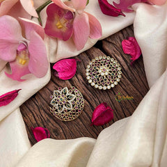 Vriksham Traditional Kemp Stone & CZ Studded Chandran & Suryan Billai-G21389