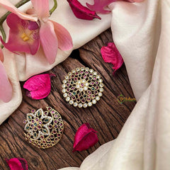 Vriksham Traditional Kemp Stone & CZ Studded Chandran & Suryan Billai-G21389