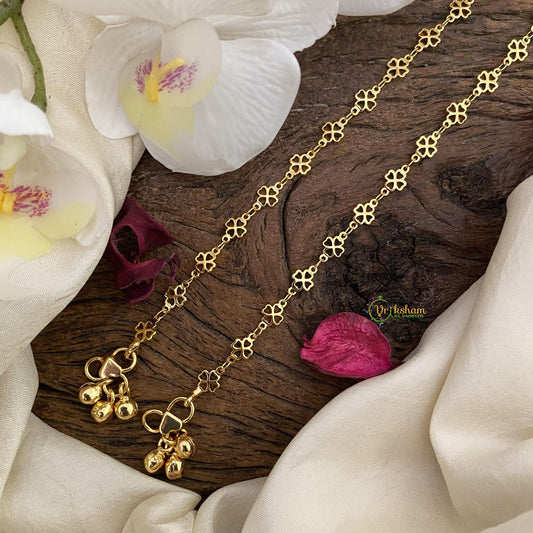 Vriksham Gold Look Alike Floral Anklets-G15936