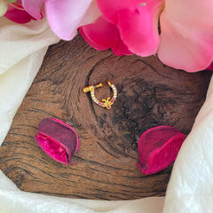 Simple Red White AD Stone Nath / Nose pin-G13742