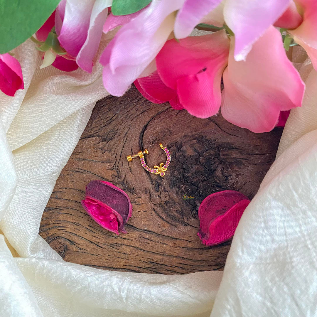 Simple Red AD Stone Nath / Nose pin-G13746