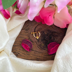 Simple White Red AD Stone Nath / Nose pin-G13743