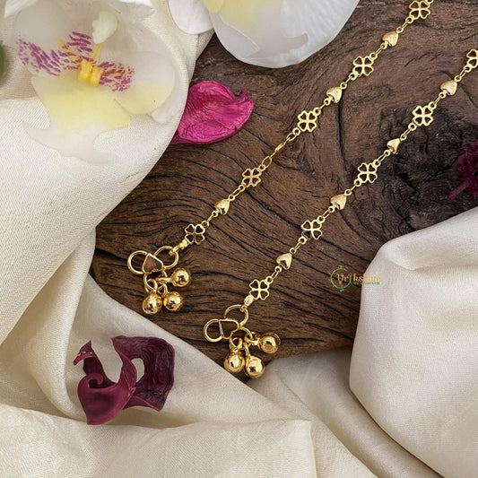 Vriksham Elegant Gold Look Alike Floral Anklets-G15925