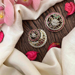 Vriksham Classic Peacock & Floral Motif Stone Chandran & Suryan Billai-G21396