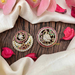 Vriksham Classic Peacock & Floral Motif Stone Chandran & Suryan Billai-G21396