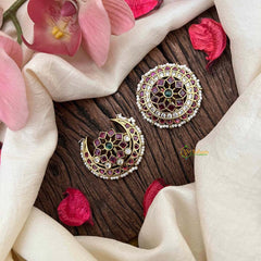 Vriksham Royal Pearl-Bordered Leaf & Floral Motif Stone Chandran & Suryan Billai-G21397