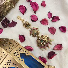 Vriksham Dual Peacock 1 gm Gold Maang Tikka-G17092