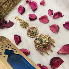 Vriksham Dual Peacock 1 gm Gold Maang Tikka-G17092