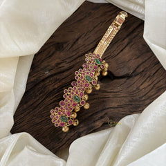 Premium Gold Look Alike Hair clip -Gold Bead-Red Green-G11265