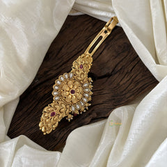 Premium Gold Look Alike Hair clip -Gold Bead-Red-G11272