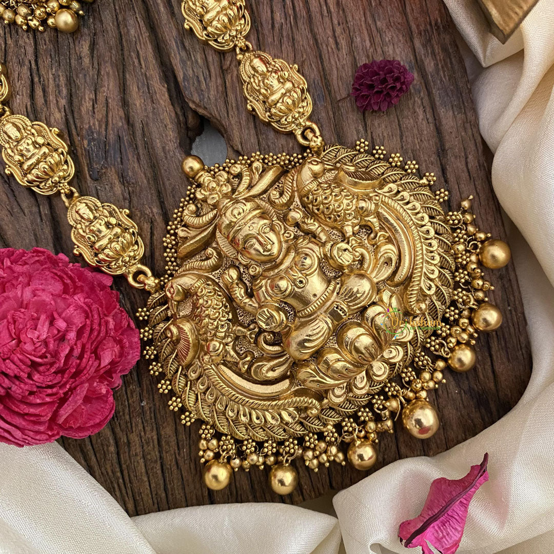 Gold Look Alike Lakshmi Pendant Haram-G8741