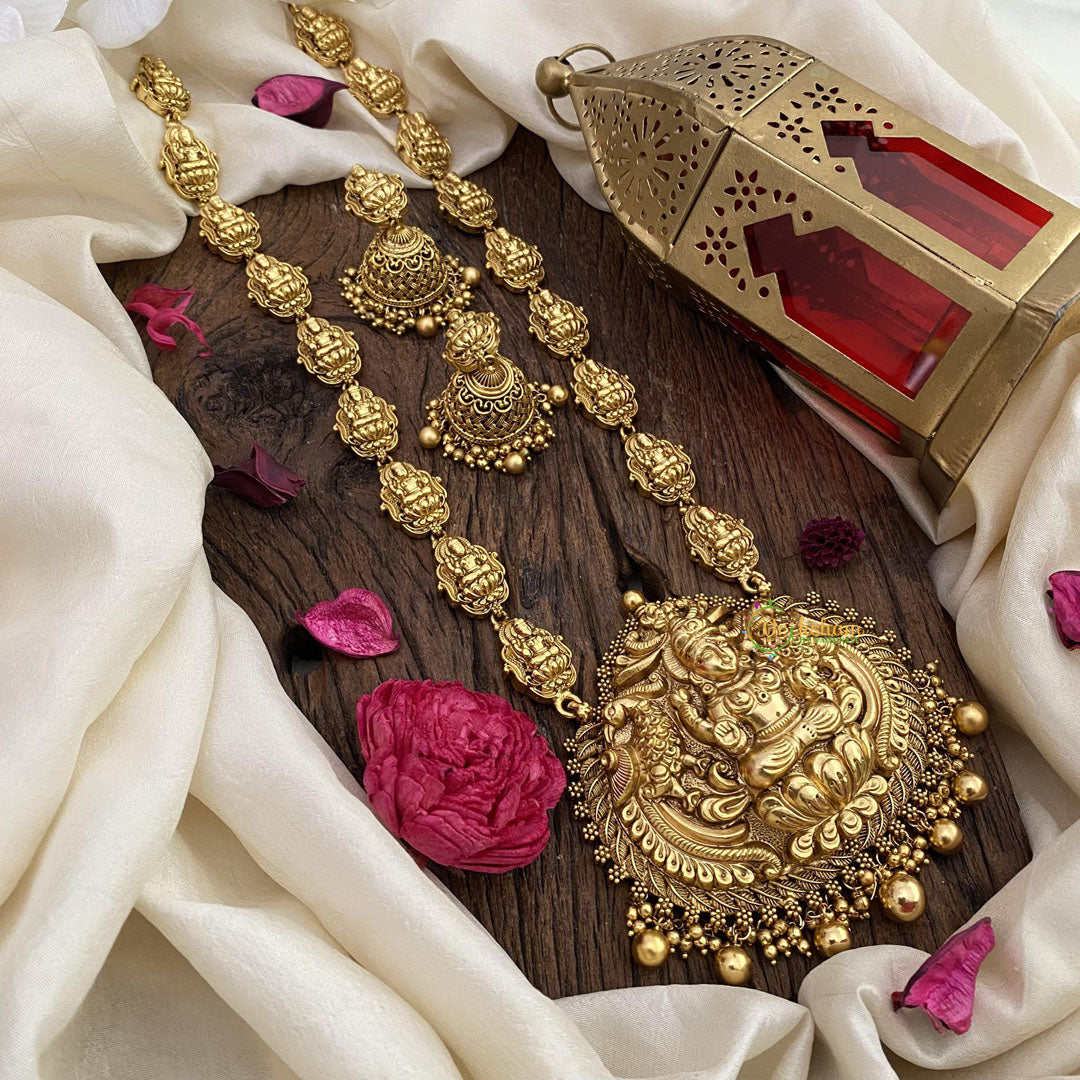 Gold Look Alike Lakshmi Pendant Haram-G8741