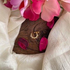 Stylish Red White AD Stone Nath / Nose pin-G13974