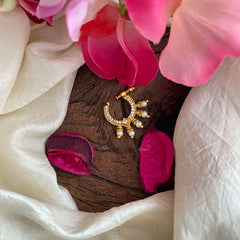 Premium White AD Stone Nath / Nose pin-Pearl-G13914