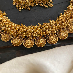 Golden Pearl Samantha Choker With Lakshmi Coin - G12462