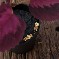 Designer Gold Alike Leaf Style Toe Rings-G14300