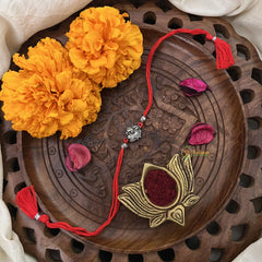 Vriksham Rakshabandhan Sliver Plated Ganraj Design Rakhi-RB194