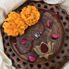 Vriksham Rakshabandhan Sliver Plated Mahadev Face Rakhi-RB214