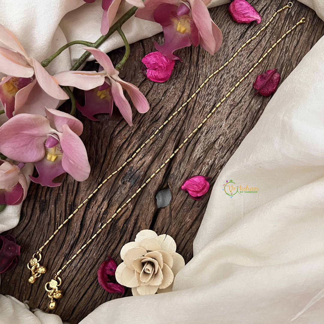 Vriksham Minimalist  Gold Look Alike Drop Line Anklets-G20675