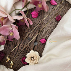 Vriksham Minimalist  Gold Look Alike Drop Line Anklets-G20675