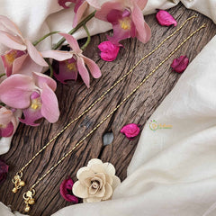 Vriksham Minimalist  Gold Look Alike Drop Line Anklets-G20675