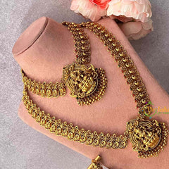 Vriksham Divine Mahalakshmi Nakshi Temple Bridal Set-Gold Bead-G22011