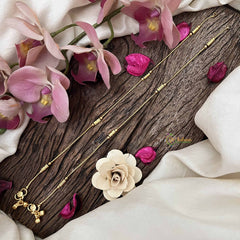 Vriksham Elegant Gold Look Alike Square Anklets-G20677