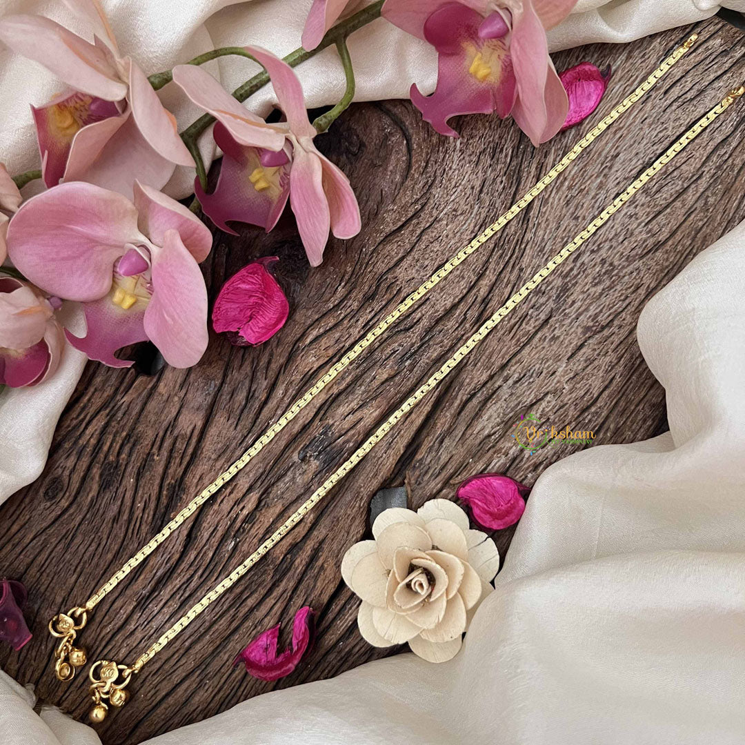 Vriksham Unique Gold Look Alike Square Block Style Anklets-G20678