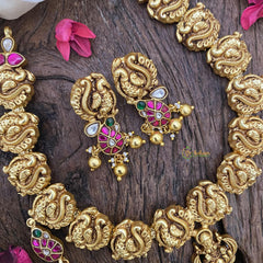 Vriksham Lakshmi Pendant Jadau Kundan Neckpiece-Gold Bead-J2575