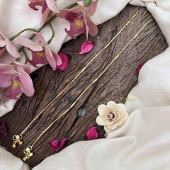 Vriksham Plain Gold Look Alike Little Square Block Style Anklets-G20679