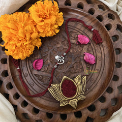 Vriksham Rakshabandhan Sliver Om Pendant Rakhi-RB215