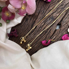 Vriksham Plain Gold Look Alike Little Square Block Style Anklets-G20679