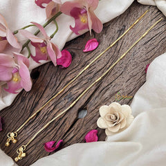 Vriksham Plain Gold Look Alike Little Square Block Style Anklets-G20679