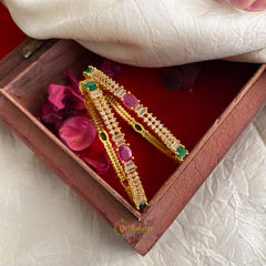 Elegant Gold Alike AD Stone Bangle Set  - G11693