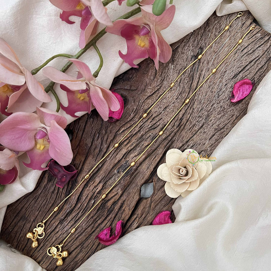 Vriksham Premium Doted Gold Look Alike Anklets-G20683