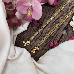 Vriksham Brood Dot Line Gold Look Alike Anklets-G20684