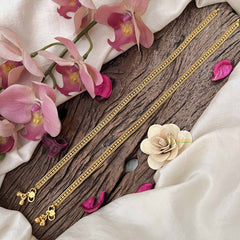 Vriksham Brood Dot Line Gold Look Alike Anklets-G20684