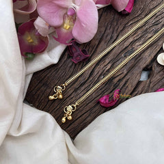 Vriksham Unique zigzag Wave Line Gold Look Alike Anklets-G20685