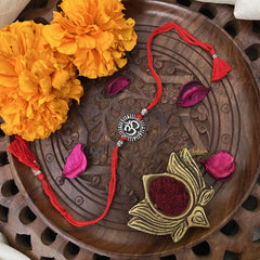 Vriksham Rakshabandhan Sliver Plated Om Chakra Rakhi-RB204