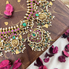 Vriksham Exquisite Nita Ambani Style Long Guttapusalu Neckpiece-Rice Pearls-G18114