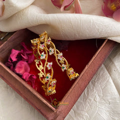 Premium Gold Alike Half Floral AD Stone Bangle Set - G11706