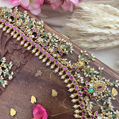 Vriksham Exquisite Nita Ambani Style Long Guttapusalu Neckpiece-Rice Pearls-G18114