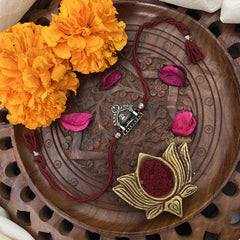Vriksham Rakshabandhan Sliver Plated Shiva Linga Rakhi-RB199