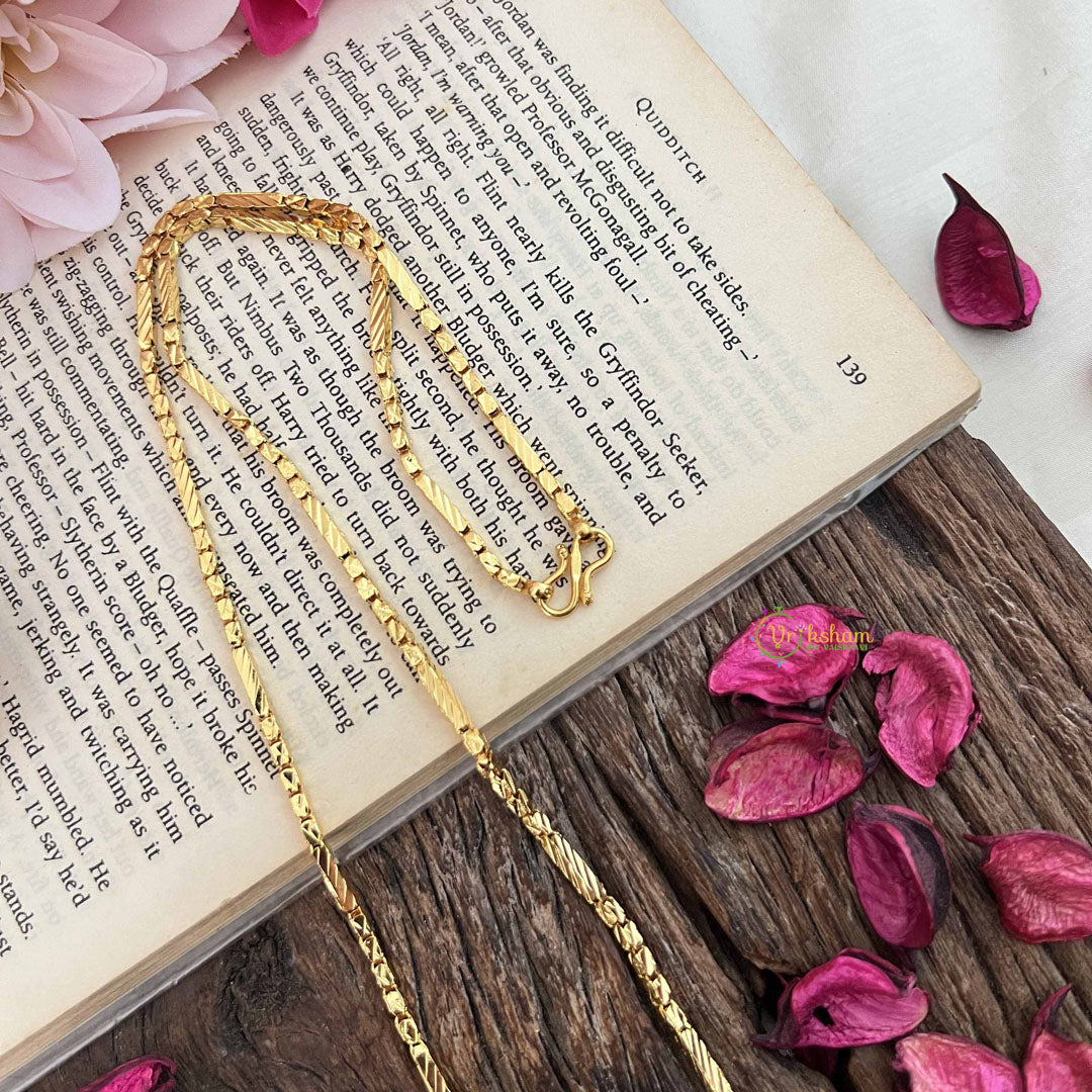 Vriksham Glossy Gold-Plated Box Chain & Daily Wear Chain-G20050